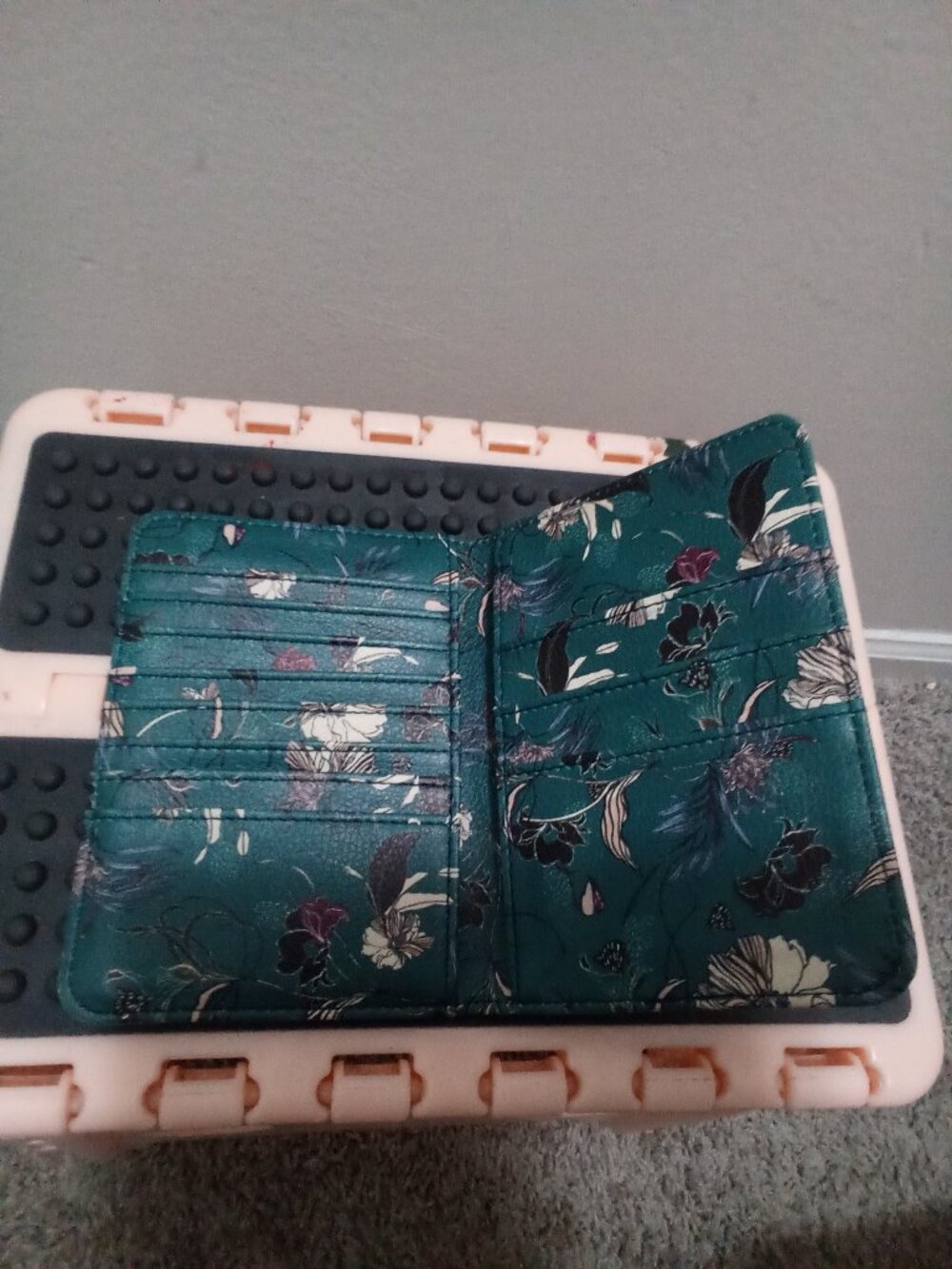 Soma Intimates Teal Floral Passport Holder Travel Wallet